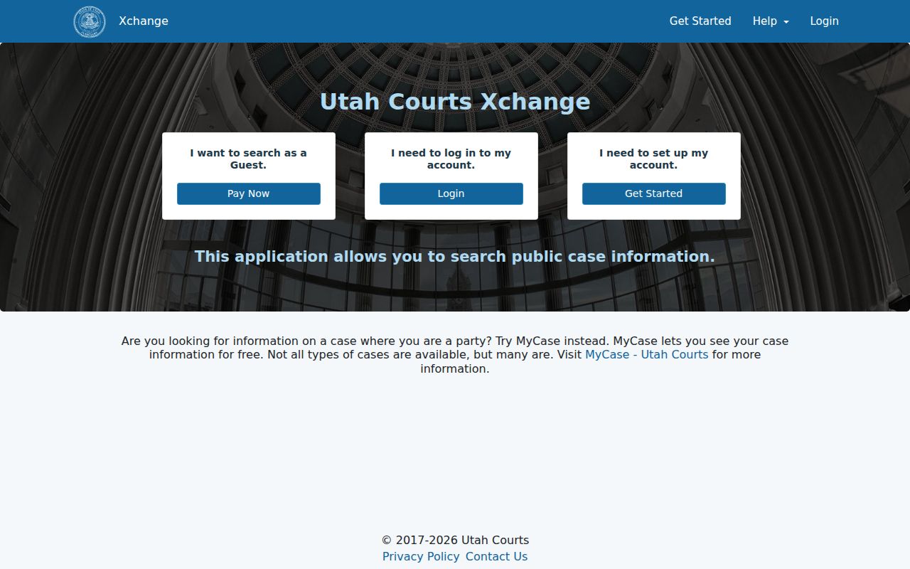 Draper people search through Utah Courts Xchange
