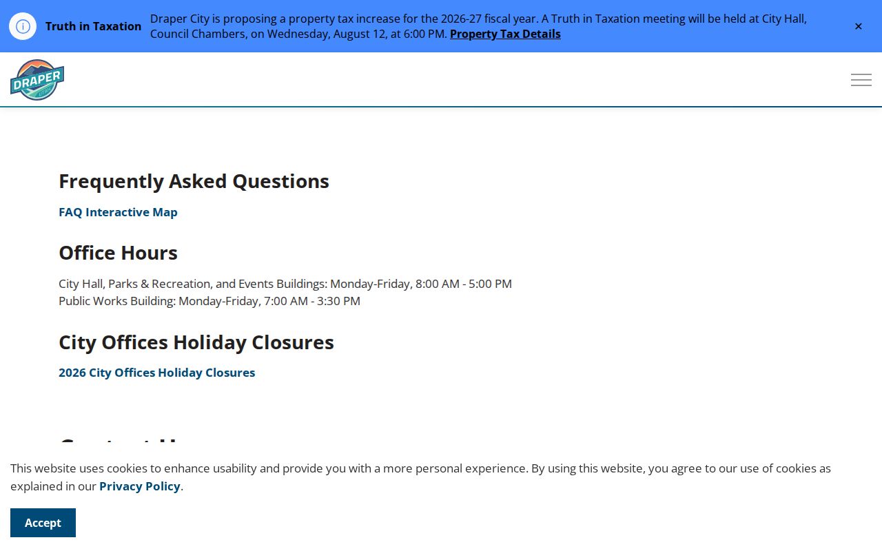Draper people directories city contact listing