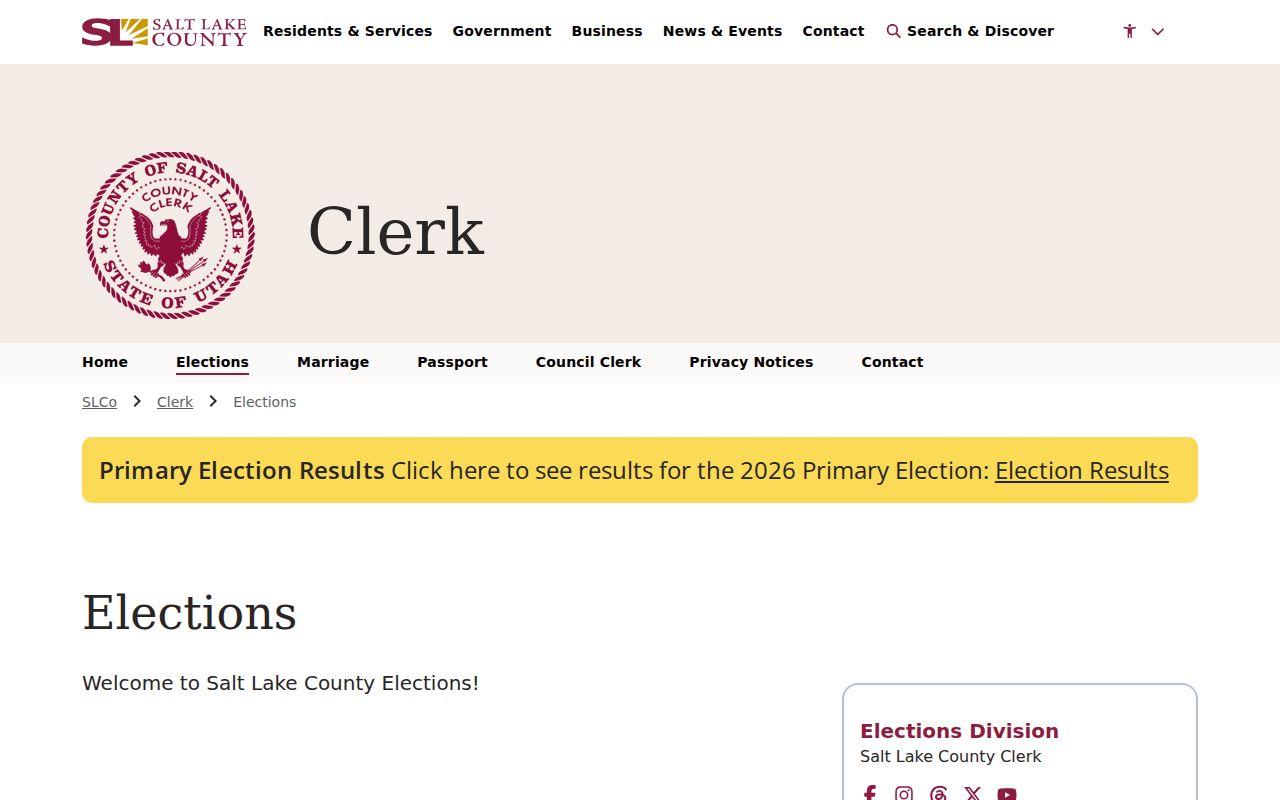 Draper voter registration records resources from Salt Lake County Elections