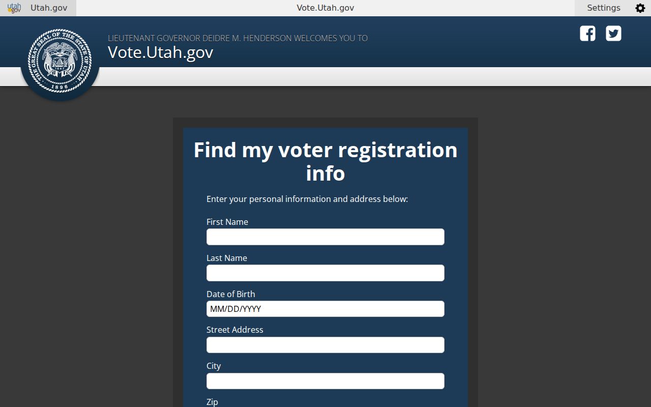 Draper voter registration status lookup on the Utah portal