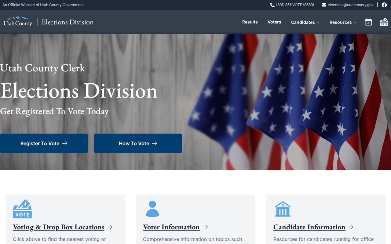 Draper voter registration records services at Utah County Elections